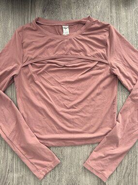 Alphalete Ultrasoft Long Sleeve Keyhole Top Mauve